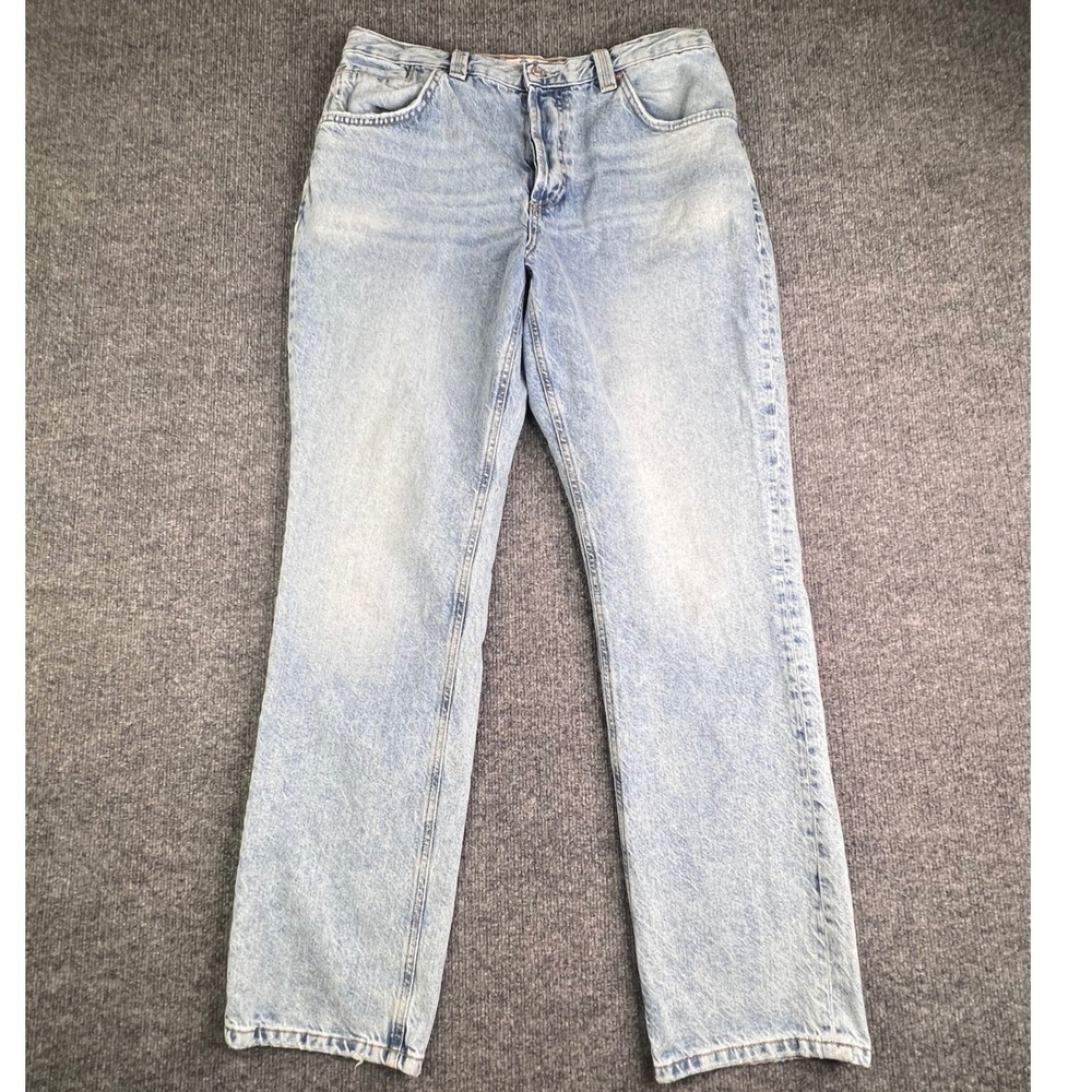 We The Free Jeans Women 32 Blue CRVY High Rise Straight Leg Light Wash‎ Cotton